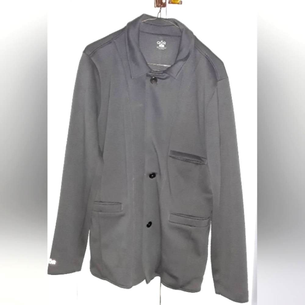 QÔR Men's Italian Fleece Blazer,Gray, Size S